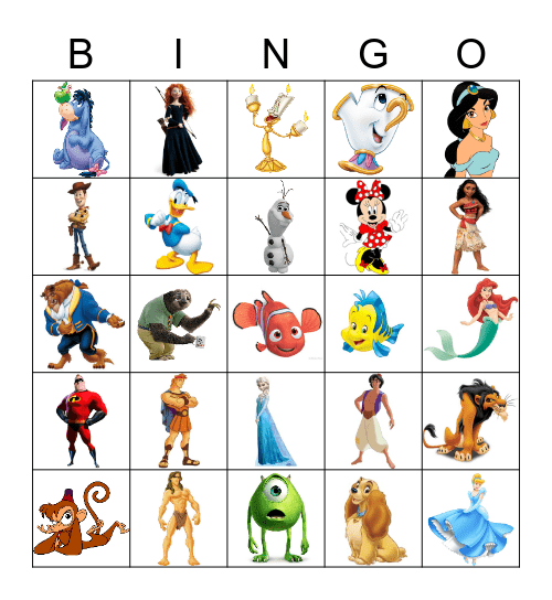DISNEY Bingo Card