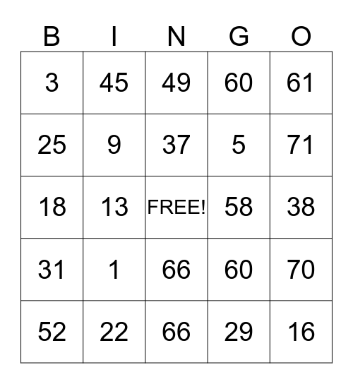 CHARLES CHOCOLATE Bingo Card