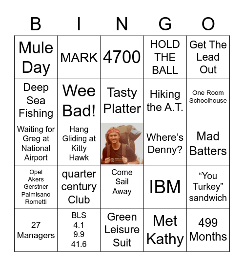 Gary's IBM Years Bingo Card