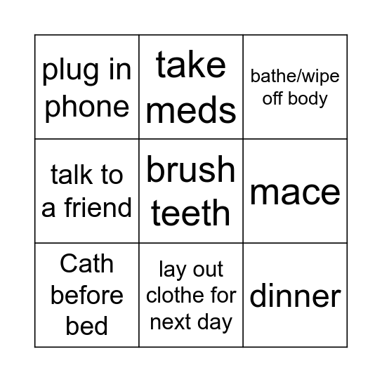 Tuesday Night Bingo Card