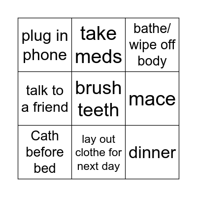 Thursday Night Bingo Card