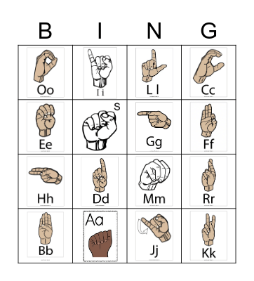 Elijah's ASL Name Bingo! Bingo Card