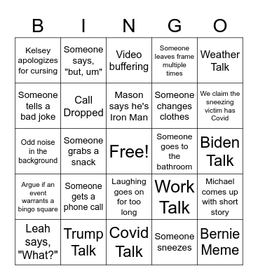 Zoom of Destiny Bingo Card