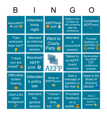 AEFP 2021 Bingo Card