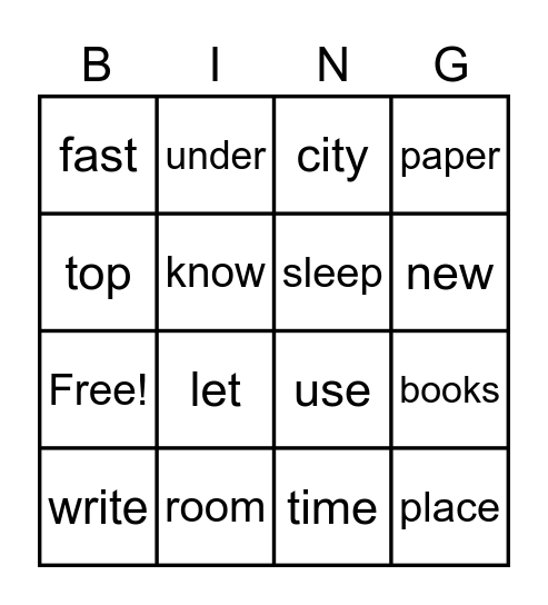 Sight word Bingo - 100 Bingo Card