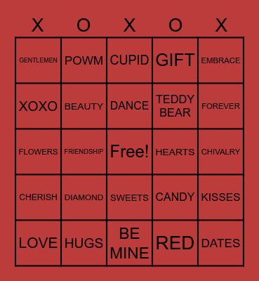 FEEL THE LOVE Bingo Card