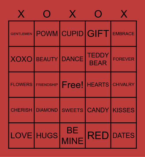 FEEL THE LOVE Bingo Card