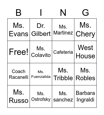 FLMS who do i know? Bingo Card