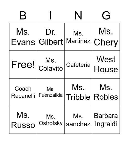 FLMS who do i know? Bingo Card