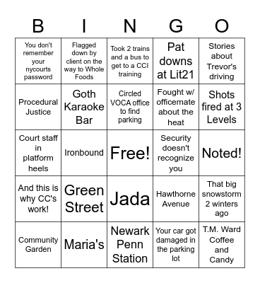 NCS Bingo Card