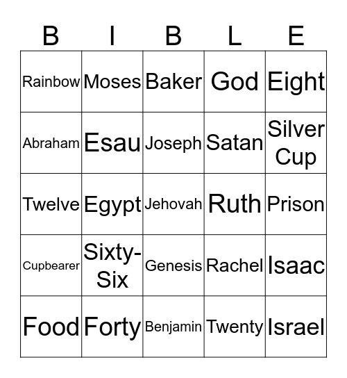 Bible Stories Bingo Card