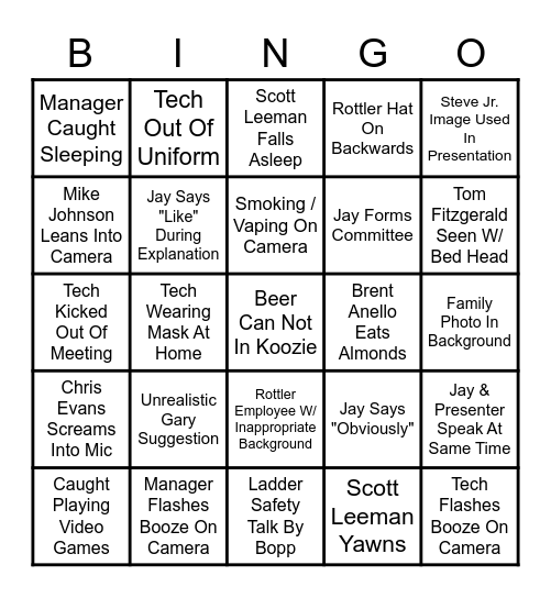 R O T T L E R - S P E C I F I C Bingo Card