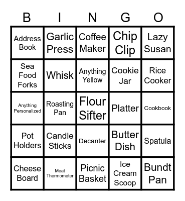 Alexa's  Bridal Shower Bingo Card