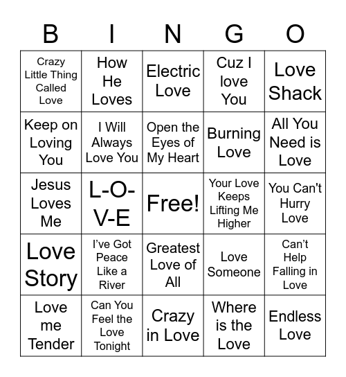 Love Bingo Card