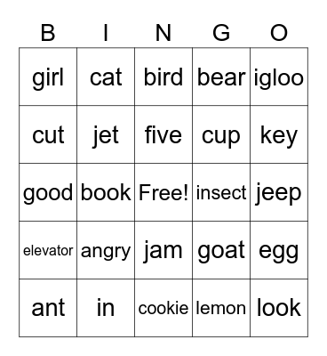 Sounds Great 1 - A~L Bingo Card