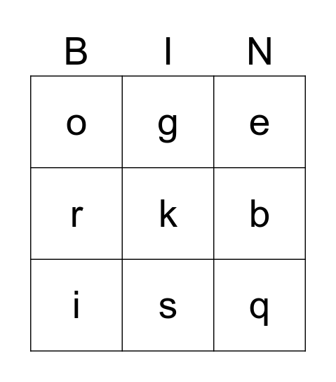 Our World ABC AC Bingo Card