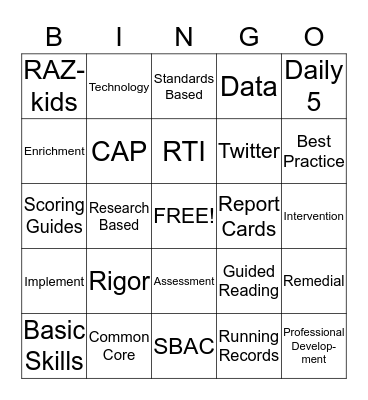 Buzzword Bingo Card