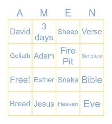 Bingo Biblical Style! Bingo Card