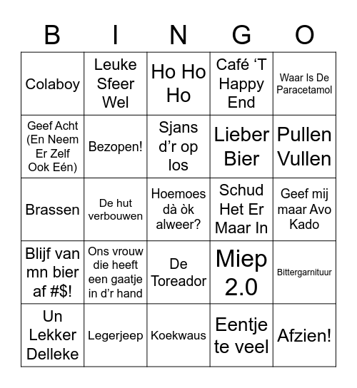 Carnaval Bingo Card