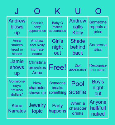 JoKane Bingo Night Extravaganza Bingo Card