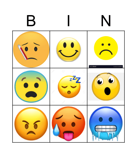 Feelings Bingo Card