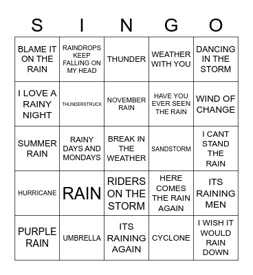 610 MONSOON MADNESS Bingo Card