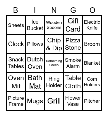 Alexa's Bridal Shower Bingo Card