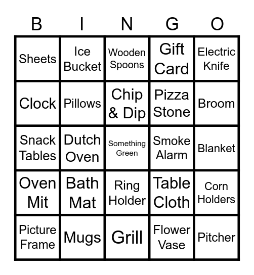 Alexa's Bridal Shower Bingo Card