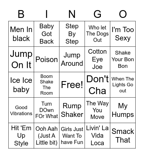 Misc. Hits #2 Bingo Card