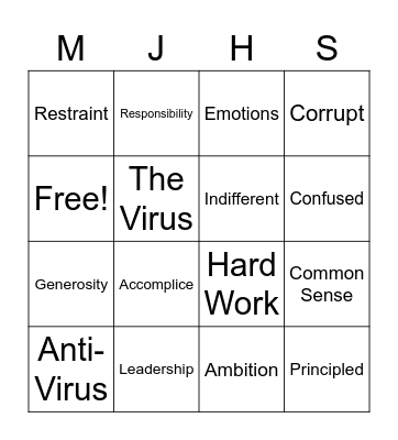 Ant-Virus Bingo Card