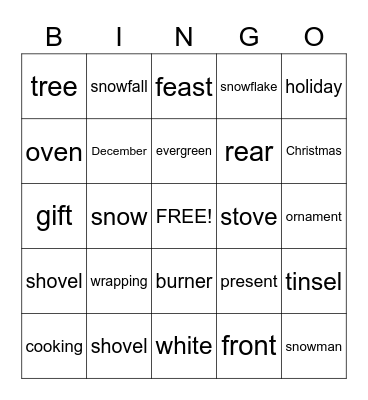 Winter Bingo Card