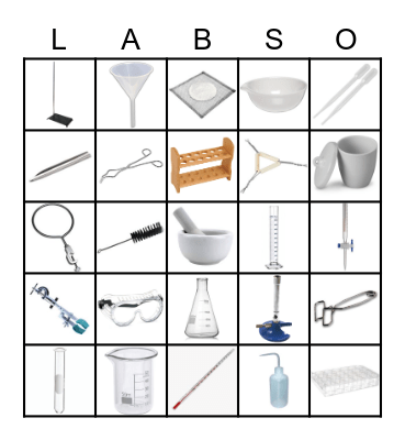 Lab Equipment Bingo Card