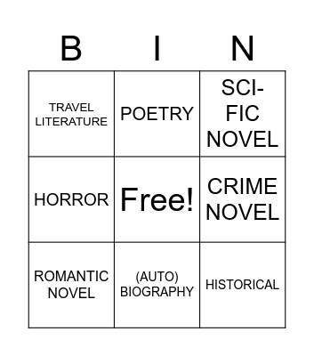 SHORT STORIES Bingo Card