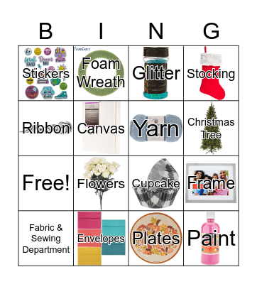 Hobby Lobby Scavenger Hunt Bingo Card