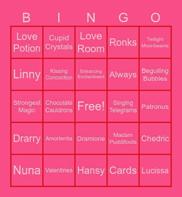 Love is in the Air Bingo Card