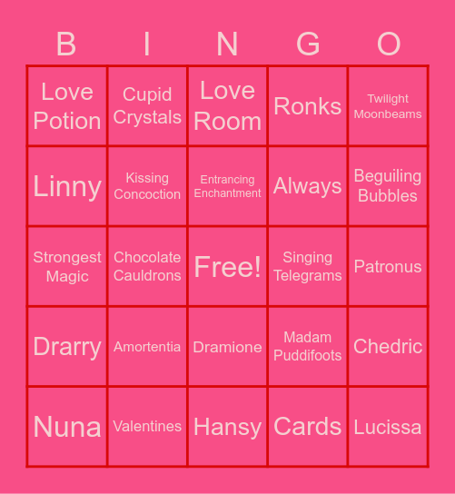 Love is in the Air Bingo Card