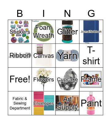 Hobby Lobby Scavenger Hunt Bingo Card