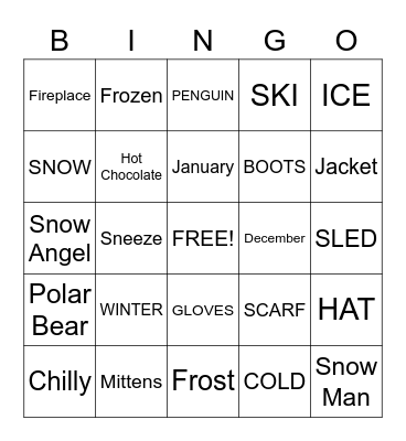 Winter Bingo Card