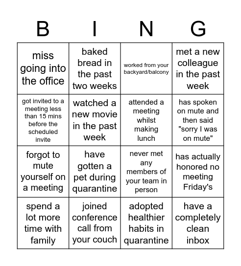 SF Data Mod Social Hour Bingo Card