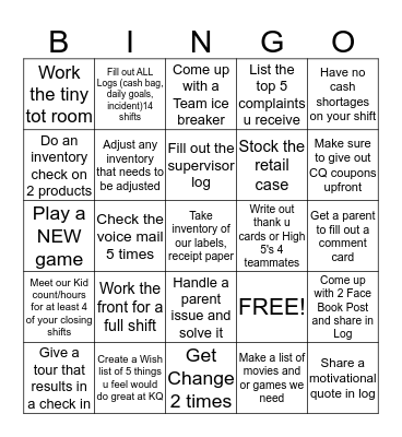 Mixing it up at KQ Bingo Card