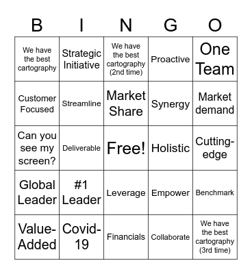 Group Goals Meeting Bingo Card