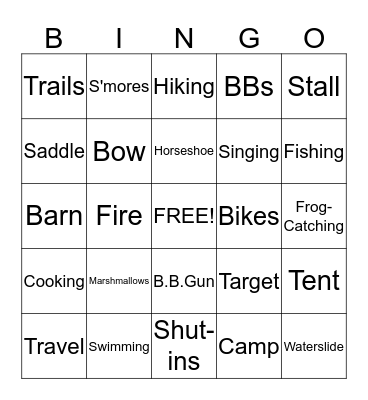 Mimi & B-Pa Camp Bingo Card