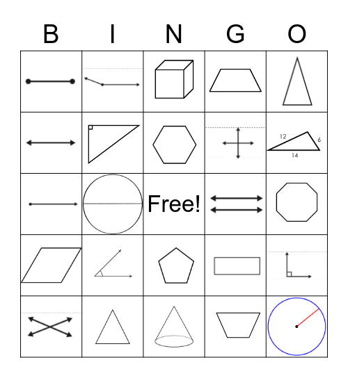 Geometry Bingo Card