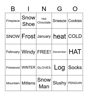 Winter Bingo Card