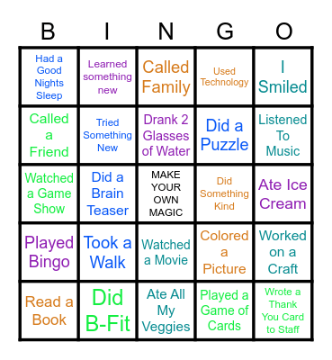 IN-ROOM BINGO Card