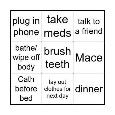 Tuesday Night Bingo Card