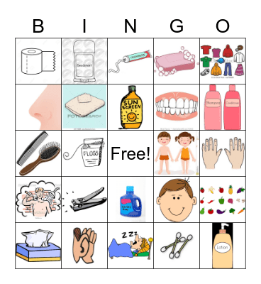 Hygiene  Bingo Card