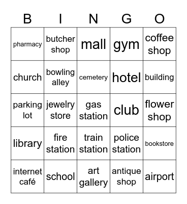 City (ciudad-librería) Bingo Card