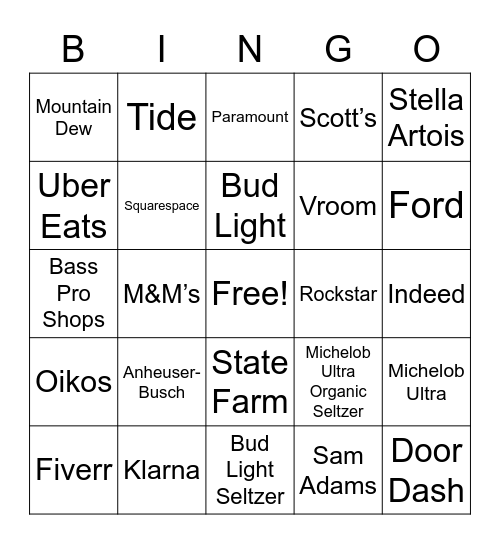 COMMERCIAL BINGO Card
