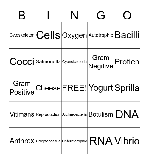 Do You Know Your Bacterias/Viruses?! Bingo Card